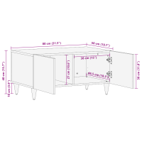 Produktbild för Kaffeebord 80 x 50 x 40 cm Massivt mangoträ