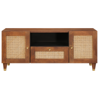 Produktbild för TV-skåp med låda Brun 105 x 33,5 x 46 cm Massivt mangoträ