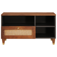 Produktbild för TV-skåp med låda Brun 80 x 33,5 x 46 cm Massivt mangoträ