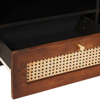 Produktbild för TV-skåp med låda Brun 80 x 33,5 x 46 cm Massivt mangoträ