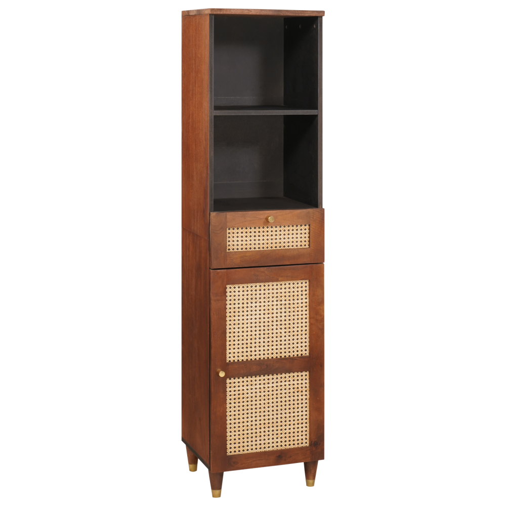 Produktbild för Sideboard med låda Brun 38 x 33,5 x 160 cm Massivt mangoträ