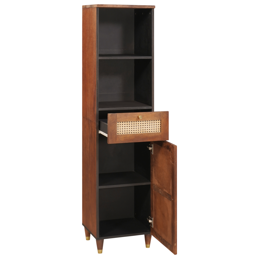 Produktbild för Sideboard med låda Brun 38 x 33,5 x 160 cm Massivt mangoträ