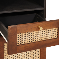 Produktbild för Sideboard med låda Brun 38 x 33,5 x 160 cm Massivt mangoträ