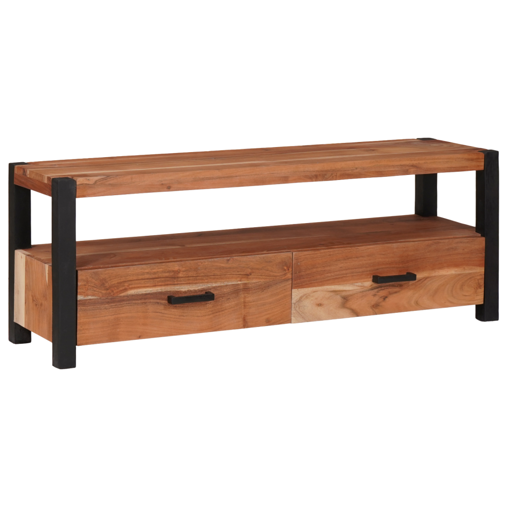 Produktbild för TV-skåp med låda med hylla Brun 110 x 30 x 40 cm massivt akacia