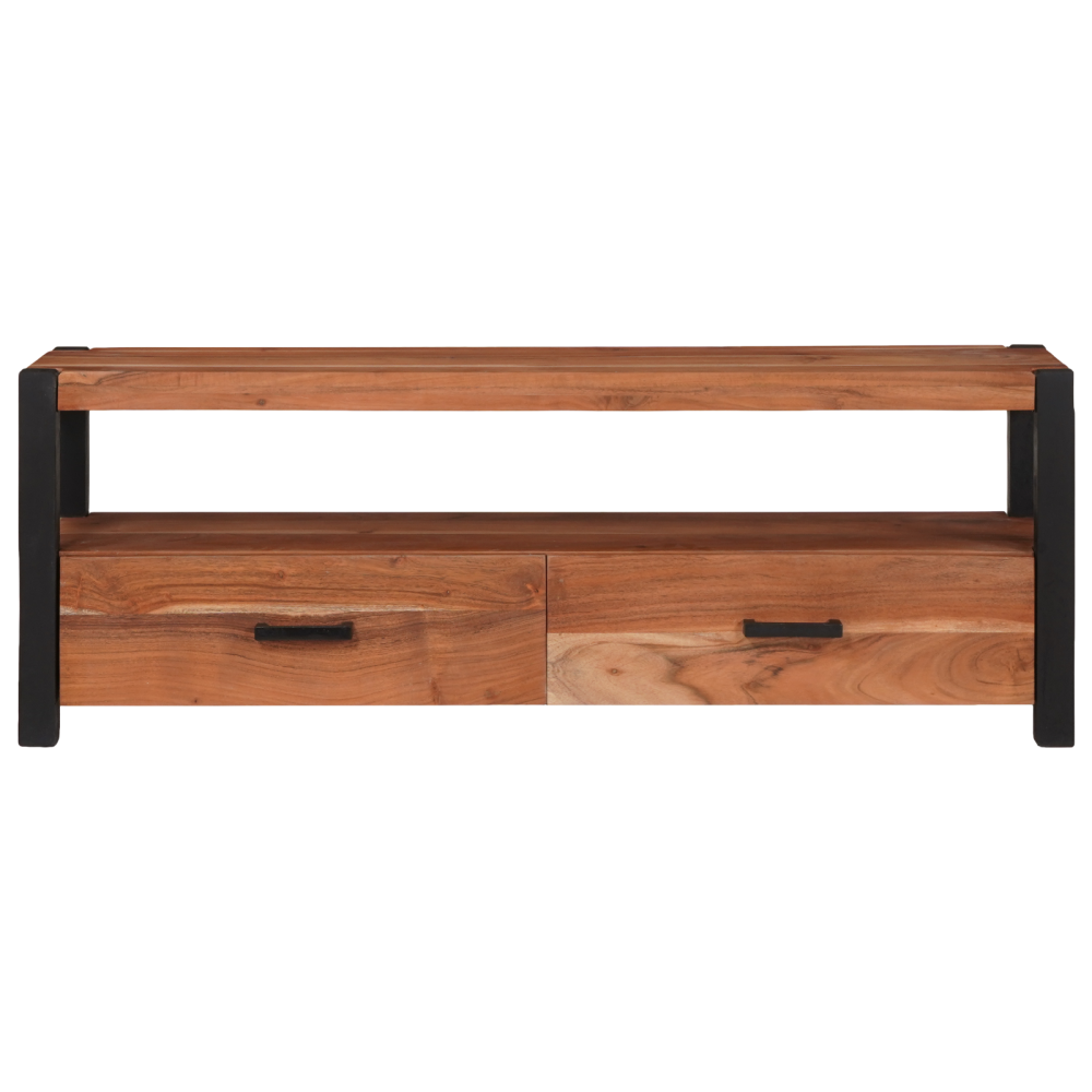 Produktbild för TV-skåp med låda med hylla Brun 110 x 30 x 40 cm massivt akacia