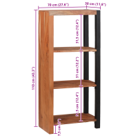 Produktbild för Hyllsystem Brun 50 x 30 x 110 cm Massivt Akaciaträ