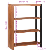 Produktbild för Hyllsystem Brun 80 x 30 x 110 cm Massivt Akaciaträ