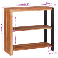 Produktbild för Hyllsystem Brun 80 x 30 x 75 cm Massivt Akaciaträ