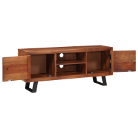 Produktbild för TV-skåp med hylla honungsbrun 112 x 30 x 48 cm massivt akacia