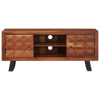 Produktbild för TV-skåp med hylla honungsbrun 112 x 30 x 48 cm massivt akacia