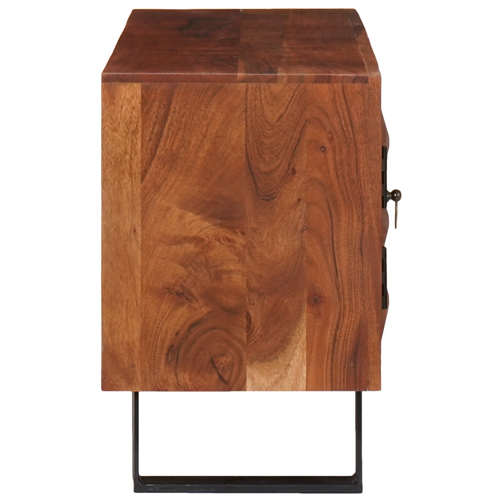 Produktbild för TV-skåp med hylla honungsbrun 112 x 30 x 48 cm massivt akacia