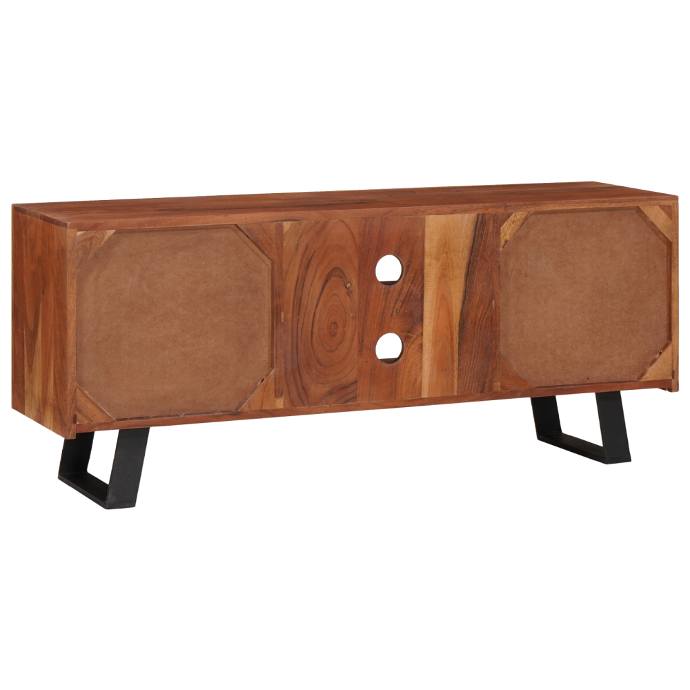 Produktbild för TV-skåp med hylla honungsbrun 112 x 30 x 48 cm massivt akacia