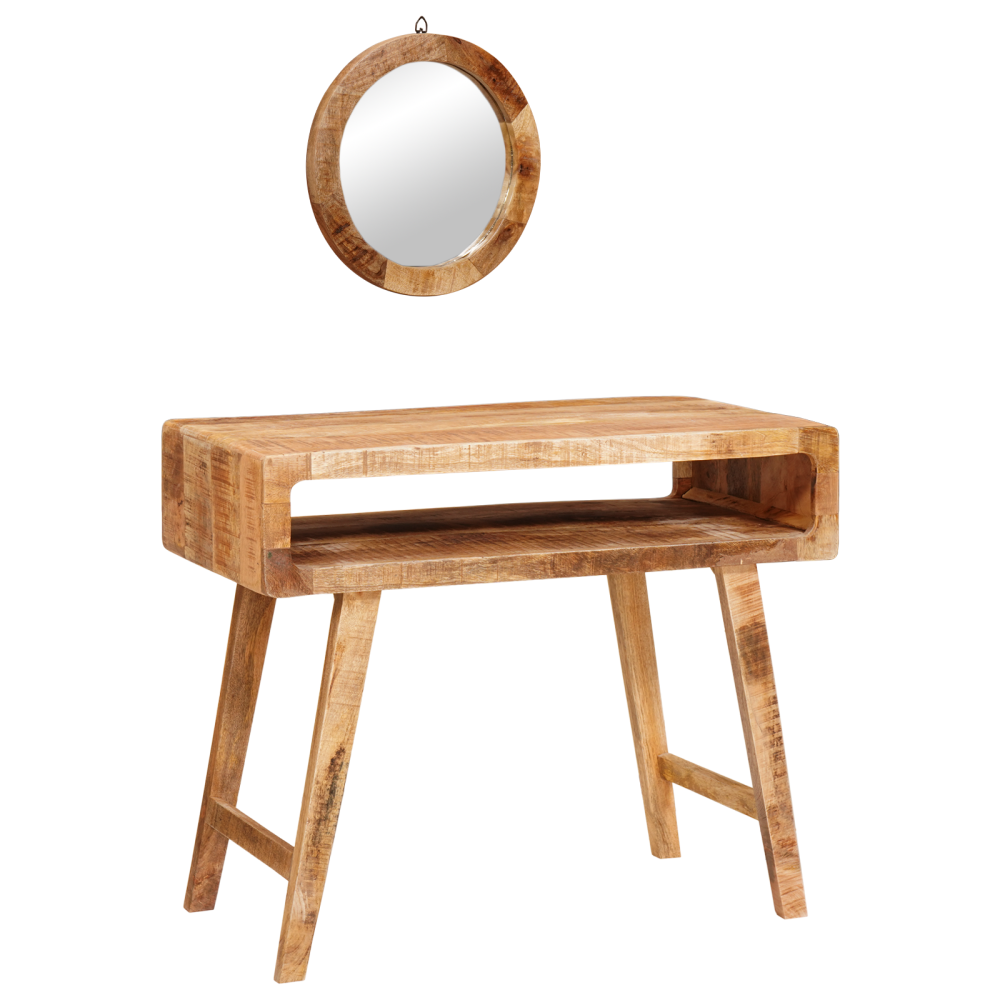 Produktbild för Smyckebord med lagring Brun 90 x 76 x 45 cm Massivt mangoträ