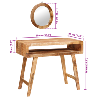 Produktbild för Smyckebord med lagring Brun 90 x 76 x 45 cm Massivt mangoträ