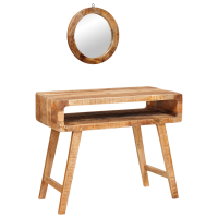 Produktbild för Smyckebord med lagring Brun 90 x 76 x 45 cm Massivt mangoträ