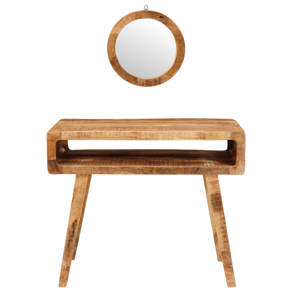 Produktbild för Smyckebord med lagring Brun 90 x 76 x 45 cm Massivt mangoträ