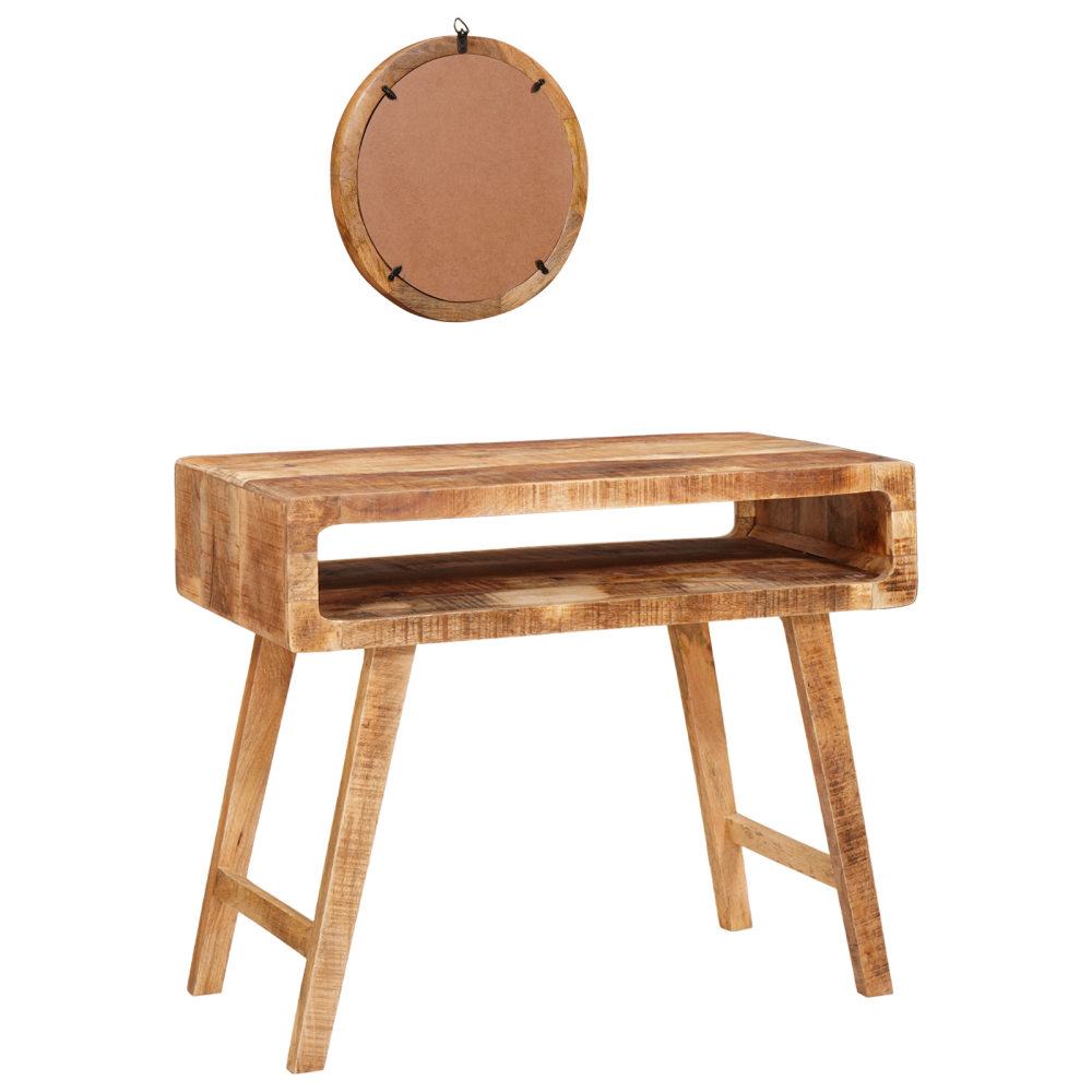 Produktbild för Smyckebord med lagring Brun 90 x 76 x 45 cm Massivt mangoträ