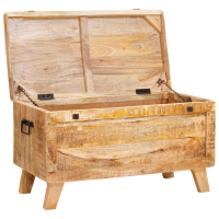 Produktbild för Förvaringslåda med lagring 70 x 35 x 40 cm massivt mangoträ