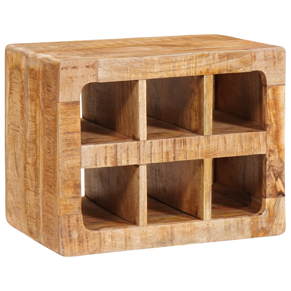 Produktbild för Vinställ med lagring Brun 44 x 30 x 35 cm Massivt mangoträ