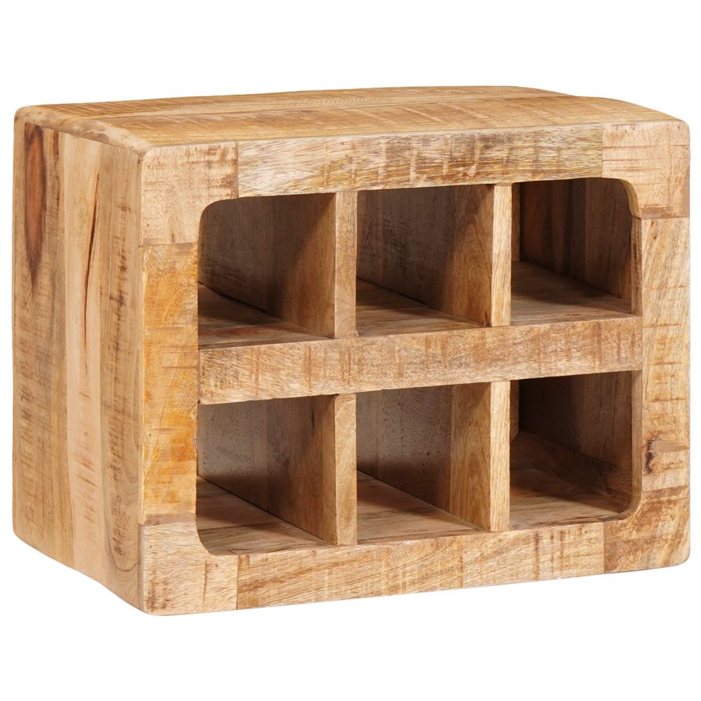 Produktbild för Vinställ med lagring Brun 44 x 30 x 35 cm Massivt mangoträ