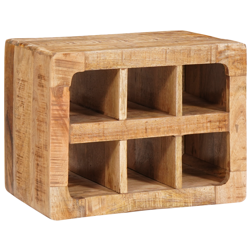 Produktbild för Vinställ med lagring Brun 44 x 30 x 35 cm Massivt mangoträ