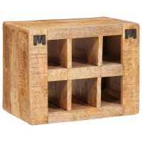 Produktbild för Vinställ med lagring Brun 44 x 30 x 35 cm Massivt mangoträ