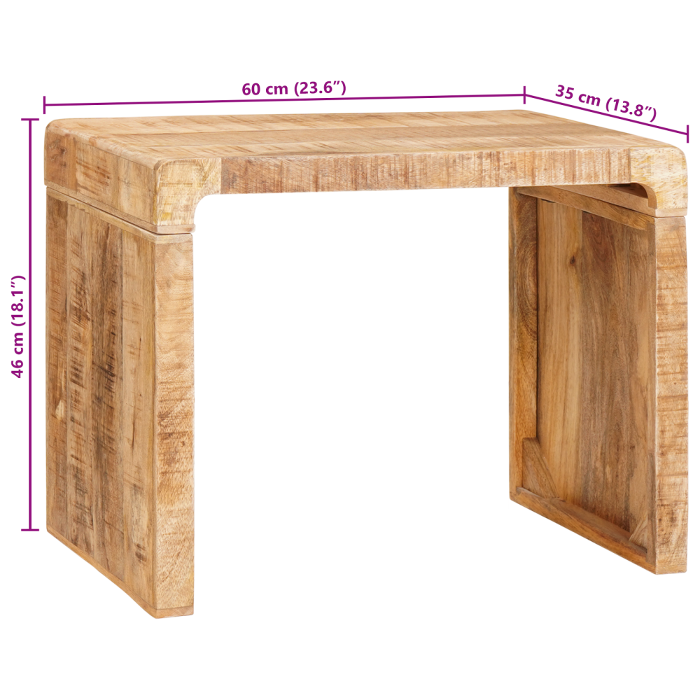 Produktbild för Sidobord Brun 60 x 35 x 46 cm Massivt mangoträ