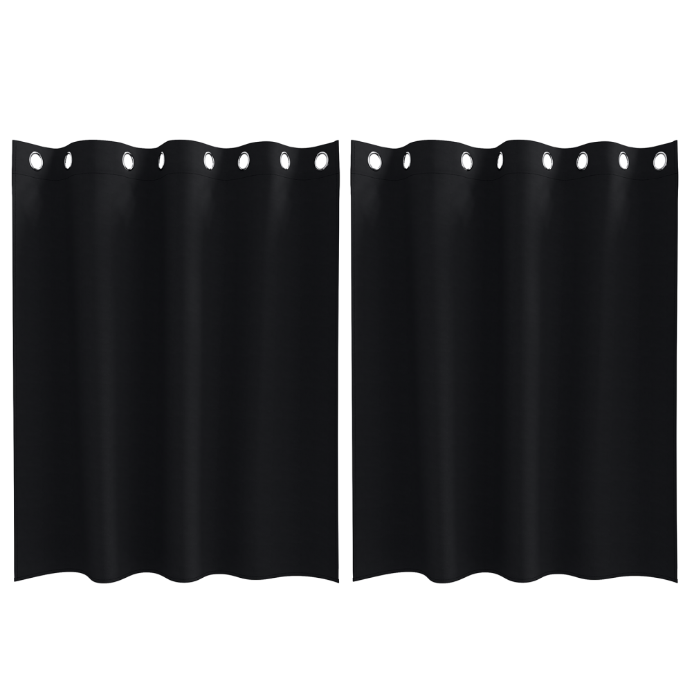 Produktbild för Mörkläggningsgardiner med Ringar 2 pcs Svart 140 x 140 cm