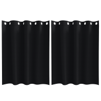 Produktbild för Mörkläggningsgardiner med Ringar 2 pcs Svart 140 x 140 cm