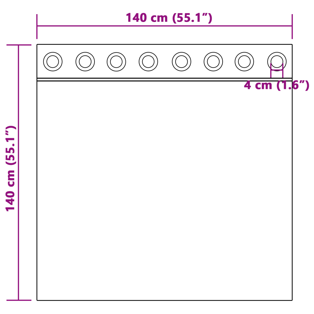 Produktbild för Mörkläggningsgardiner med Ringar 2 pcs Svart 140 x 140 cm