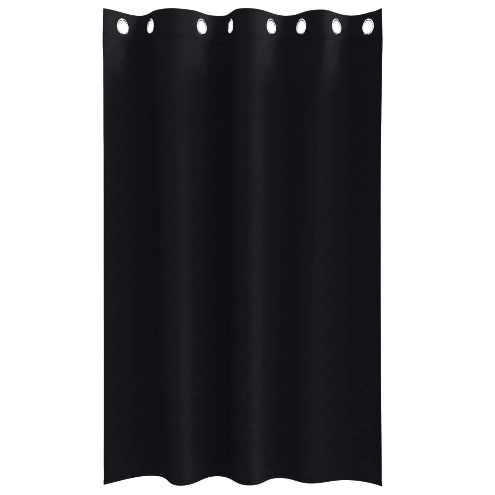 Produktbild för Mörkläggningsgardiner med Ringar 2 pcs Svart 175 x 140 cm