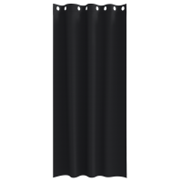 Produktbild för Mörkläggningsgardiner med Ringar 2 pcs Svart 245 x 140 cm