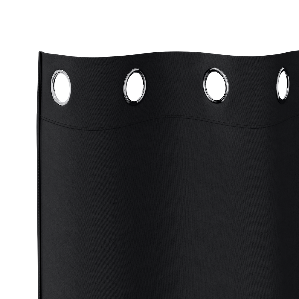Produktbild för Mörkläggningsgardiner med Ringar 2 pcs Svart 245 x 140 cm