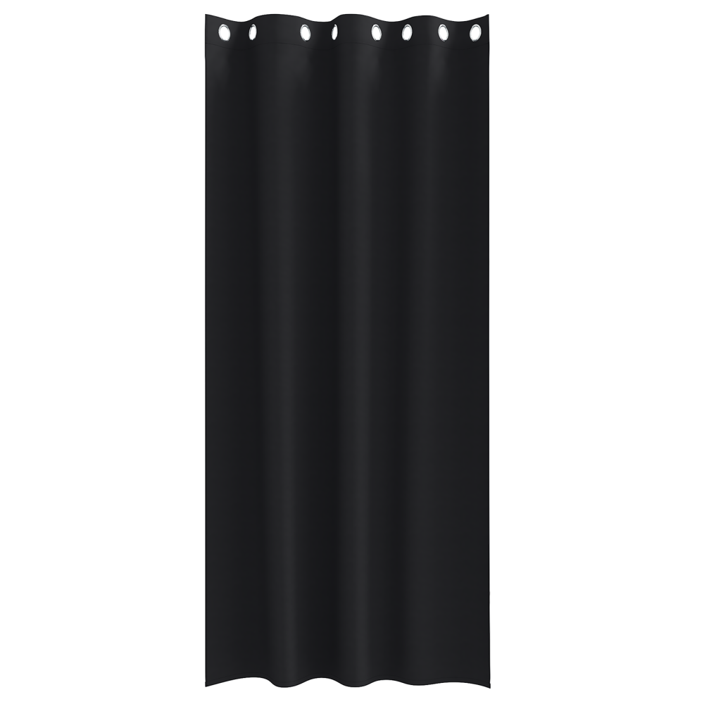Produktbild för Mörkläggningsgardiner med Ringar 2 pcs Svart 260 x 140 cm