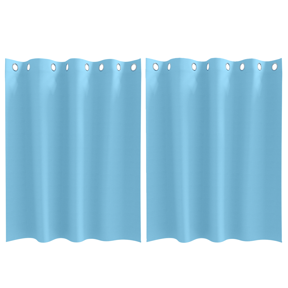 Produktbild för Mörkläggningsgardiner med Ringar 2 pcs Ljusblå 140 x 140 cm