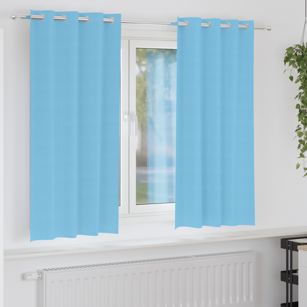 Produktbild för Mörkläggningsgardiner med Ringar 2 pcs Ljusblå 175 x 140 cm
