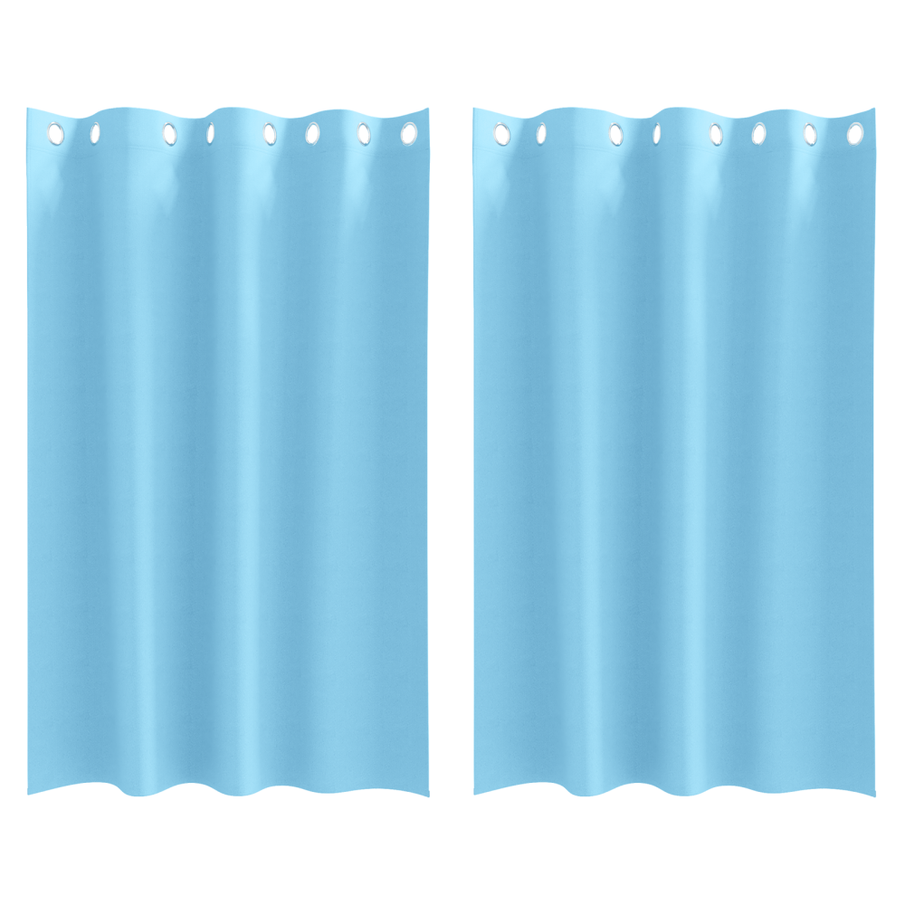 Produktbild för Mörkläggningsgardiner med Ringar 2 pcs Ljusblå 175 x 140 cm