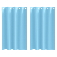 Produktbild för Mörkläggningsgardiner med Ringar 2 pcs Ljusblå 175 x 140 cm