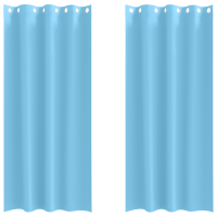 Produktbild för Mörkläggningsgardiner med Ringar 2 pcs Ljusblå 245 x 140 cm