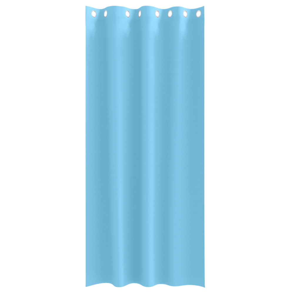 Produktbild för Mörkläggningsgardiner med Ringar 2 pcs Ljusblå 260 x 140 cm