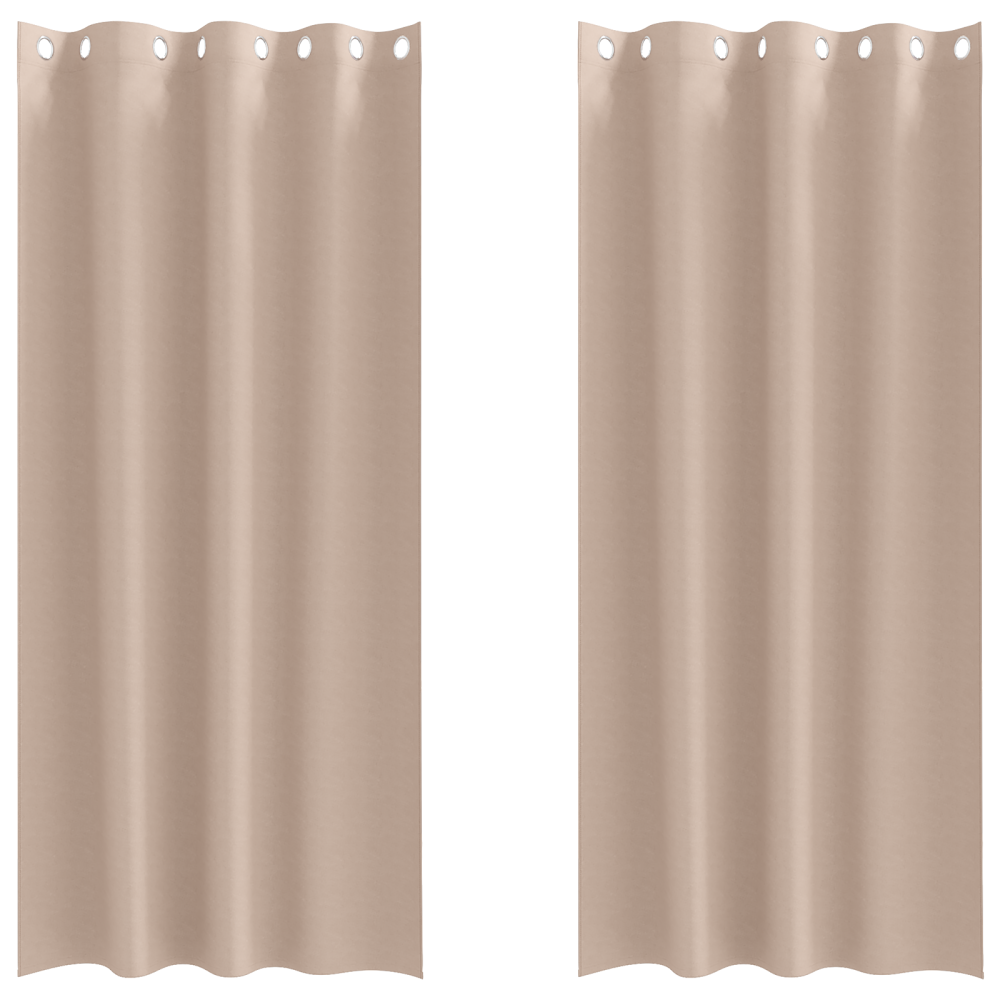 Produktbild för Mörkläggningsgardiner med Ringar 2 pcs Taupe 245 x 140 cm
