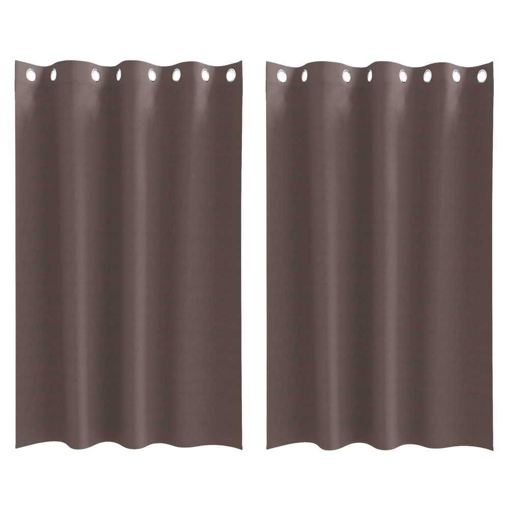 Produktbild för Mörkläggningsgardiner med Ringar 2 pcs Mörkbrun 175 x 140 cm