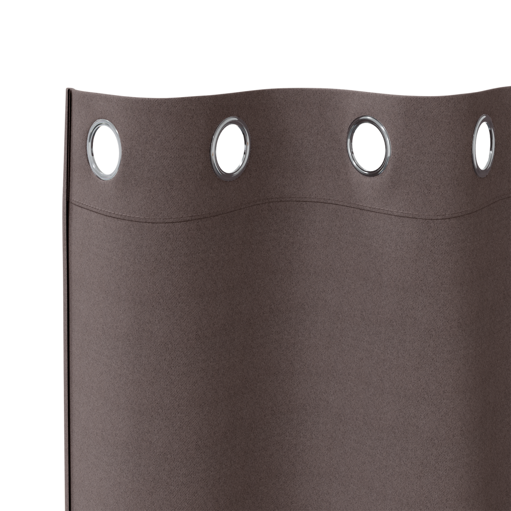 Produktbild för Mörkläggningsgardiner med Ringar 2 pcs Mörkbrun 245 x 140 cm