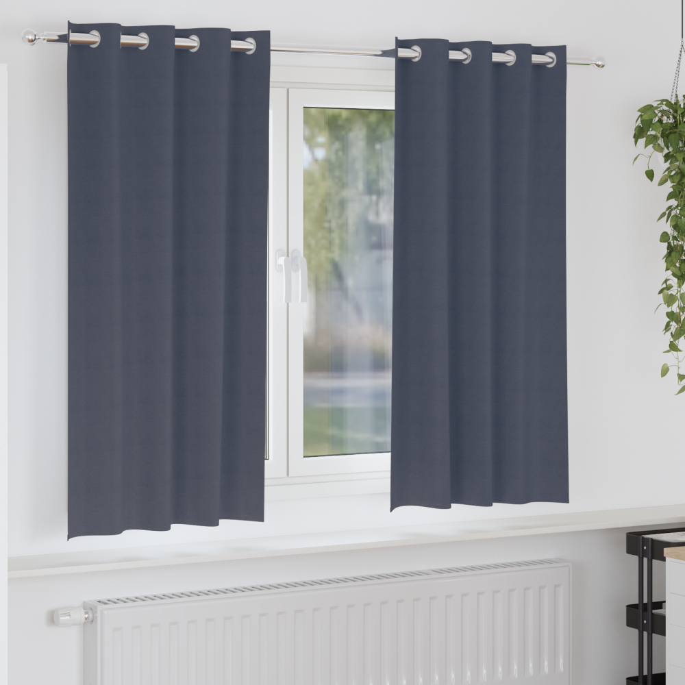 Produktbild för Mörkläggningsgardiner med Ringar 2 pcs Antracit 175 x 140 cm