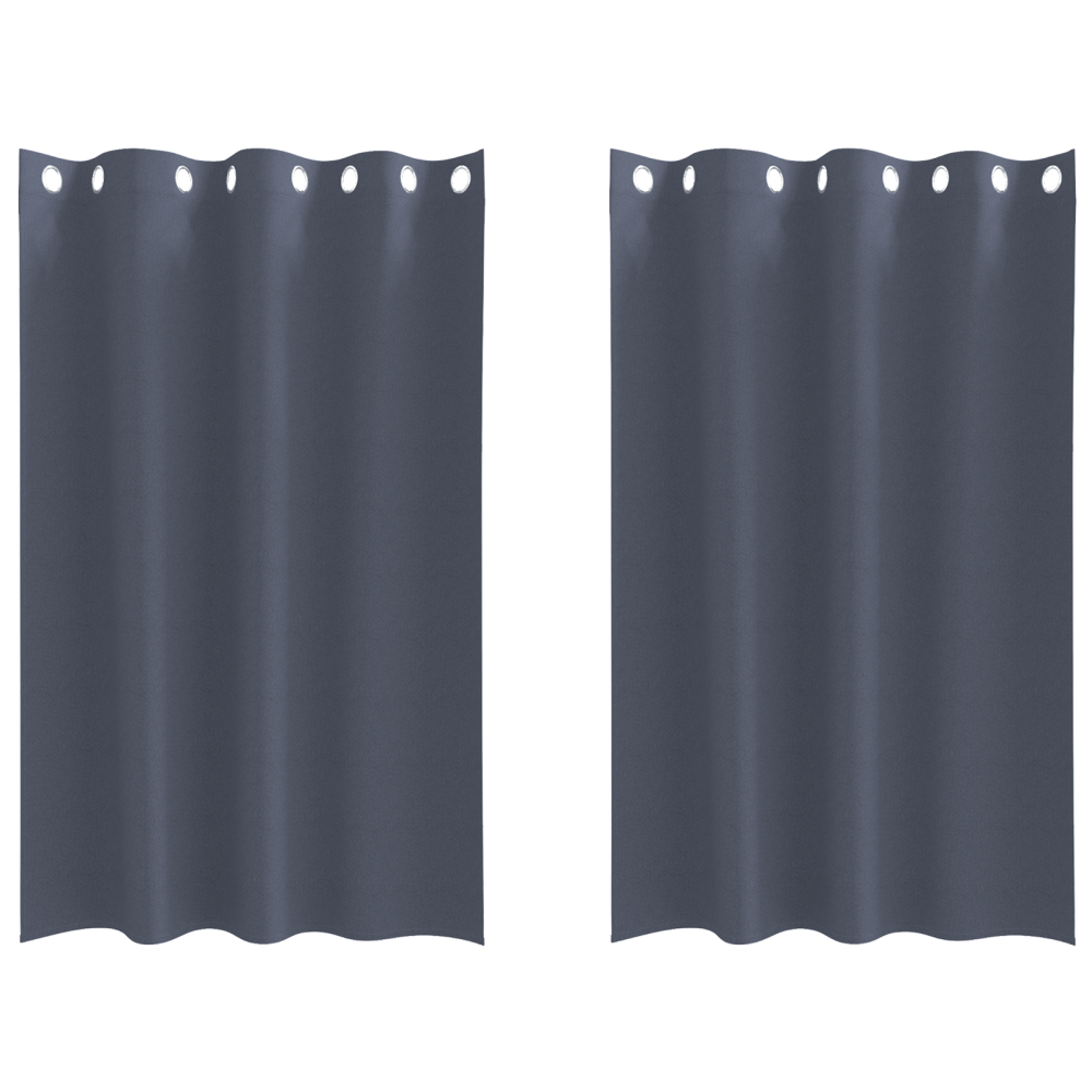 Produktbild för Mörkläggningsgardiner med Ringar 2 pcs Antracit 175 x 140 cm