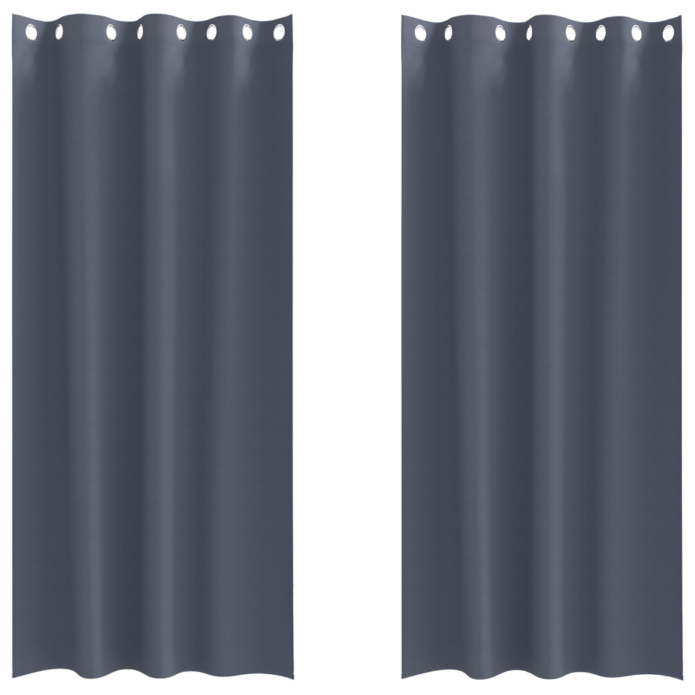 Produktbild för Mörkläggningsgardiner med Ringar 2 pcs Antracit 225 x 140 cm
