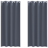Produktbild för Mörkläggningsgardiner med Ringar 2 pcs Antracit 225 x 140 cm