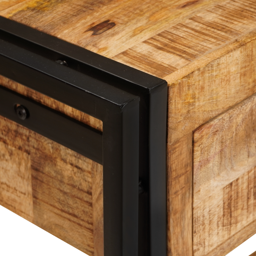 Produktbild för Konsolbord 2 pcs Brun 161 x 33 x 75 cm Massivt mangoträ