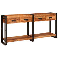 Produktbild för Konsolbord 2 pcs Brun 161 x 33 x 75 cm Massivt Akaciaträ