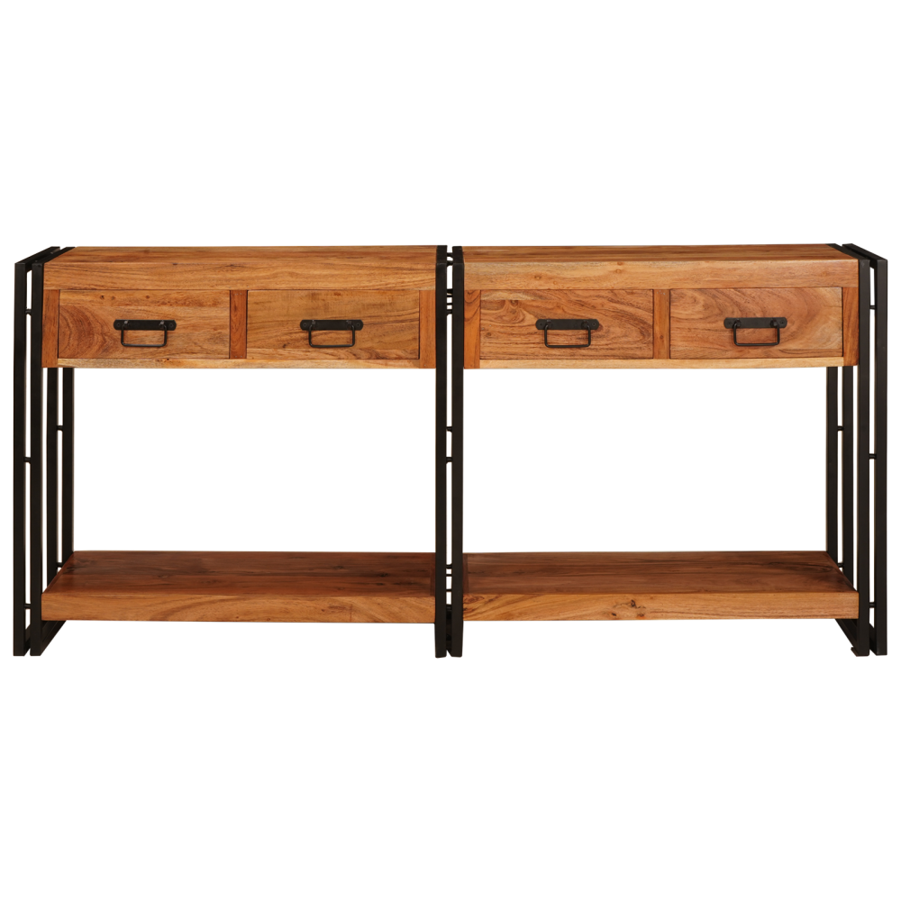 Produktbild för Konsolbord 2 pcs Brun 161 x 33 x 75 cm Massivt Akaciaträ